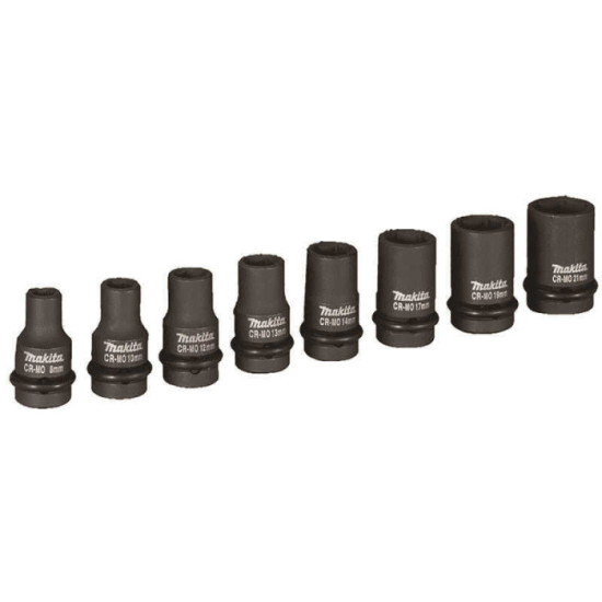 Coffret 9 douilles à chocs 1/2 Makita B-66232