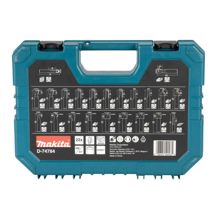 Coffret 22 fraises à rainurer Makita D-74784 HT