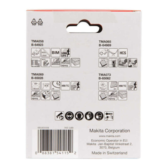 Ensemble STARLOCK carrelage Makita B-67496 4 pièces