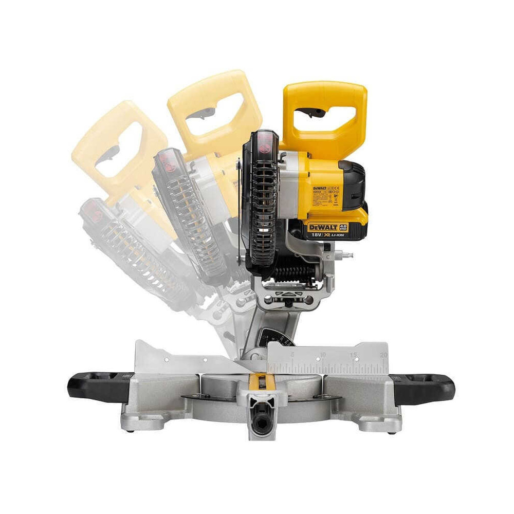 Scie à onglet radiale DeWalt DCS365P2-QW 2 x 5,0 Ah