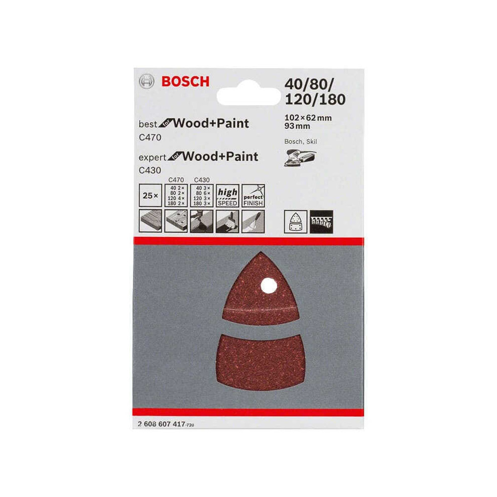 Feuilles abrasives ponceuse Multi Bosch 2608607417