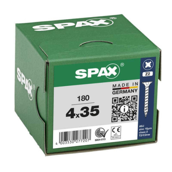 Vis à bois inox cruciforme Spax INOXZ2_180