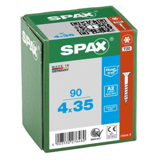 Vis à bois inox T-Star T20 tête fraisée Spax TORXINOX_90