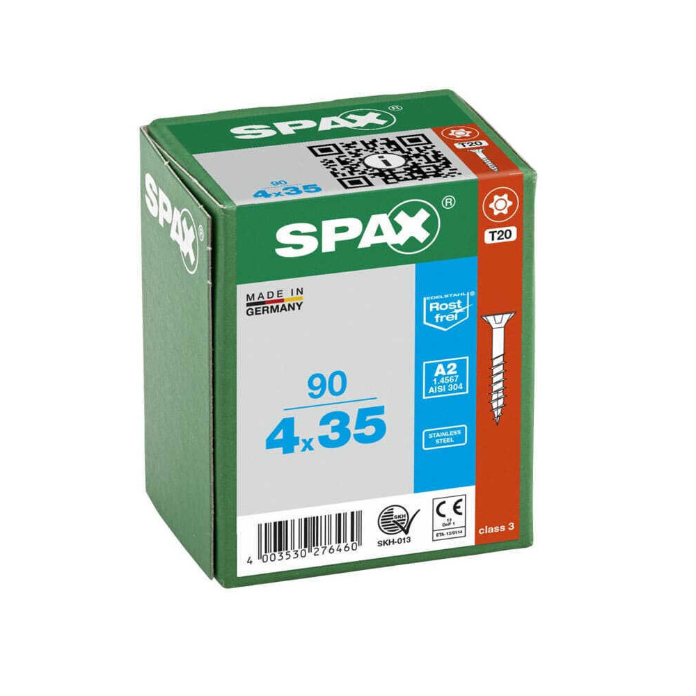 Vis à bois inox T-Star T20 tête fraisée Spax TORXINOX_90