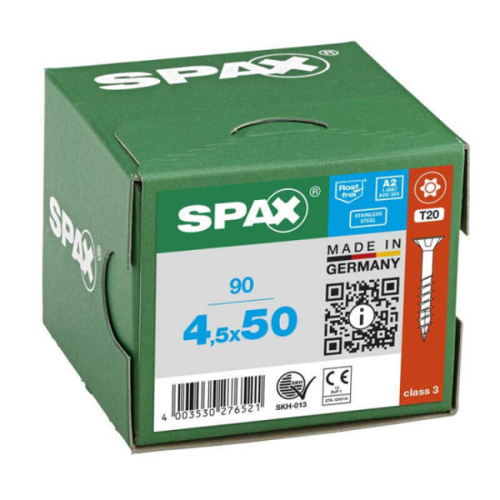 Vis à bois inox T-Star T20 tête fraisée Spax TORXINOX_90