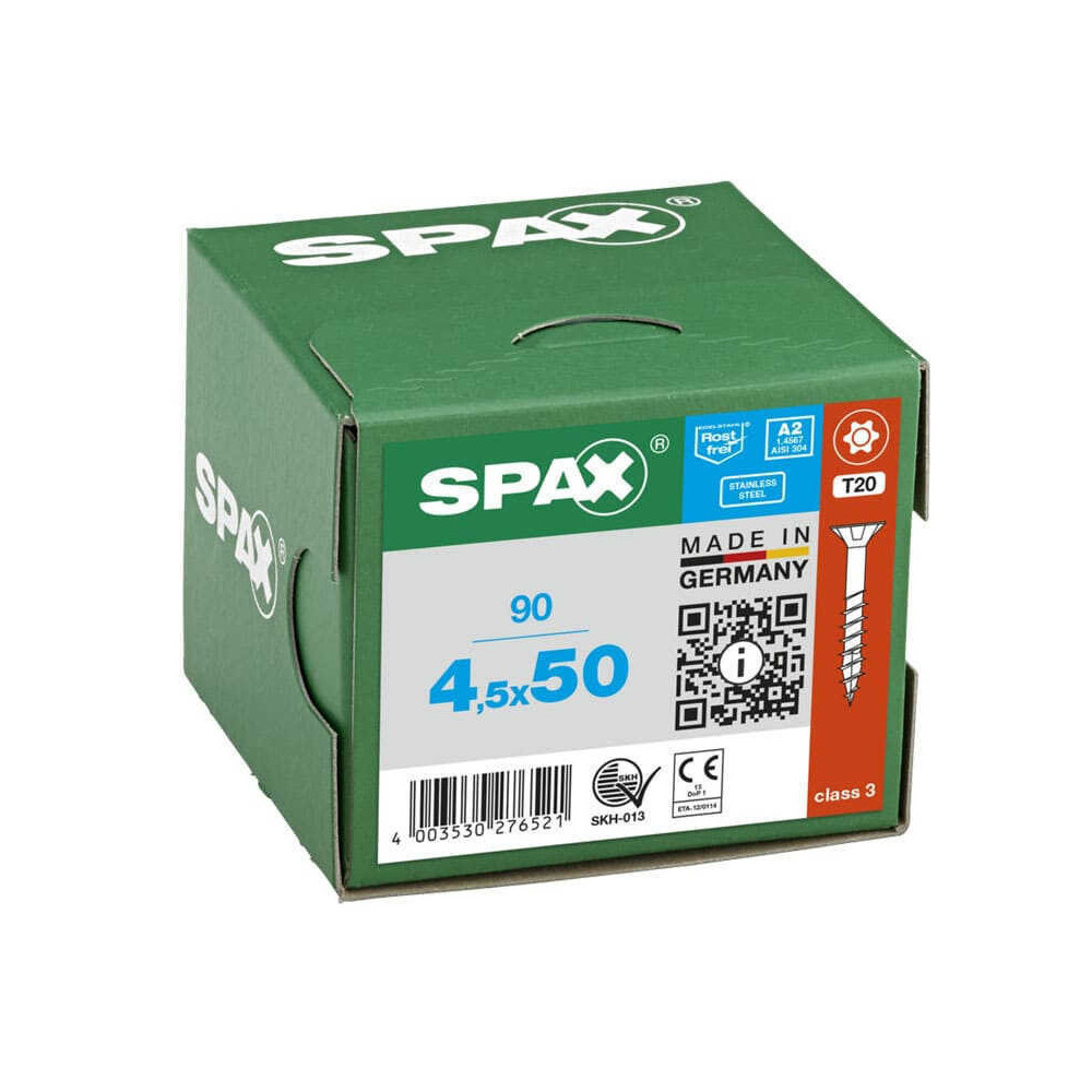 Vis à bois inox T-Star T20 tête fraisée Spax TORXINOX_90
