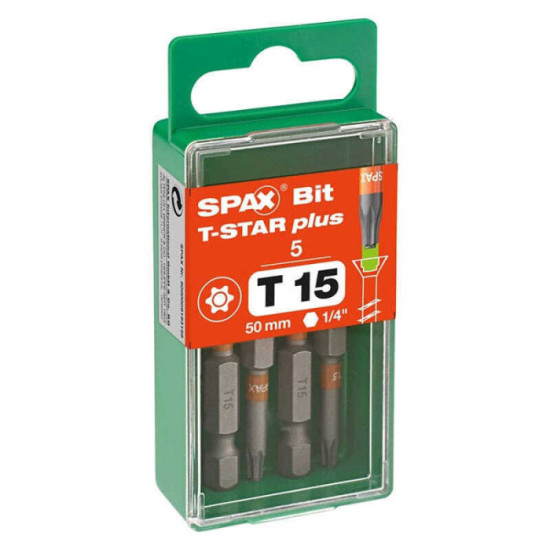 Embouts T-STAR 50 mm T15 à T40 acier inox A2 Spax EMBOUT_50MM