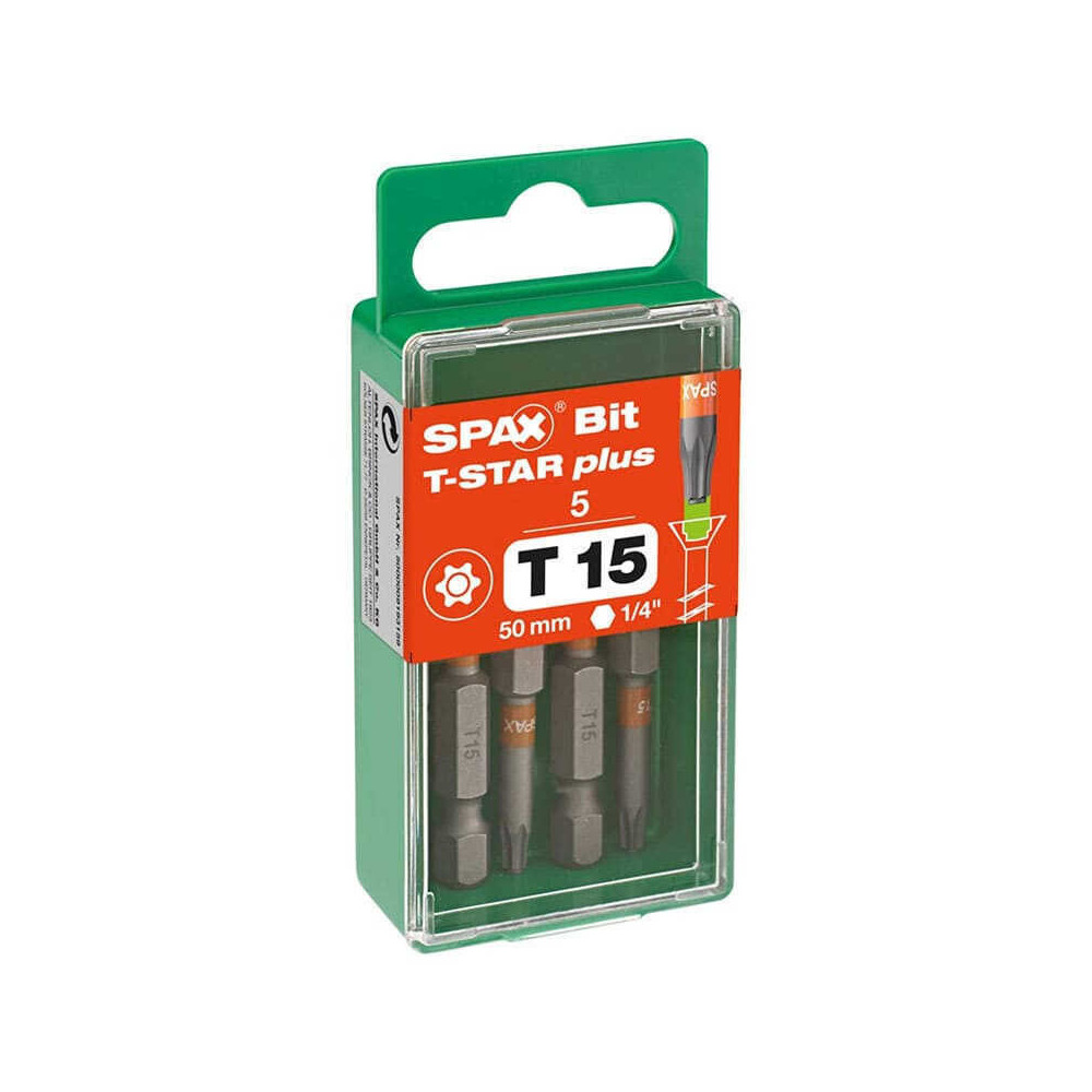 Embouts T-STAR 50 mm T15 à T40 acier inox A2 Spax EMBOUT_50MM