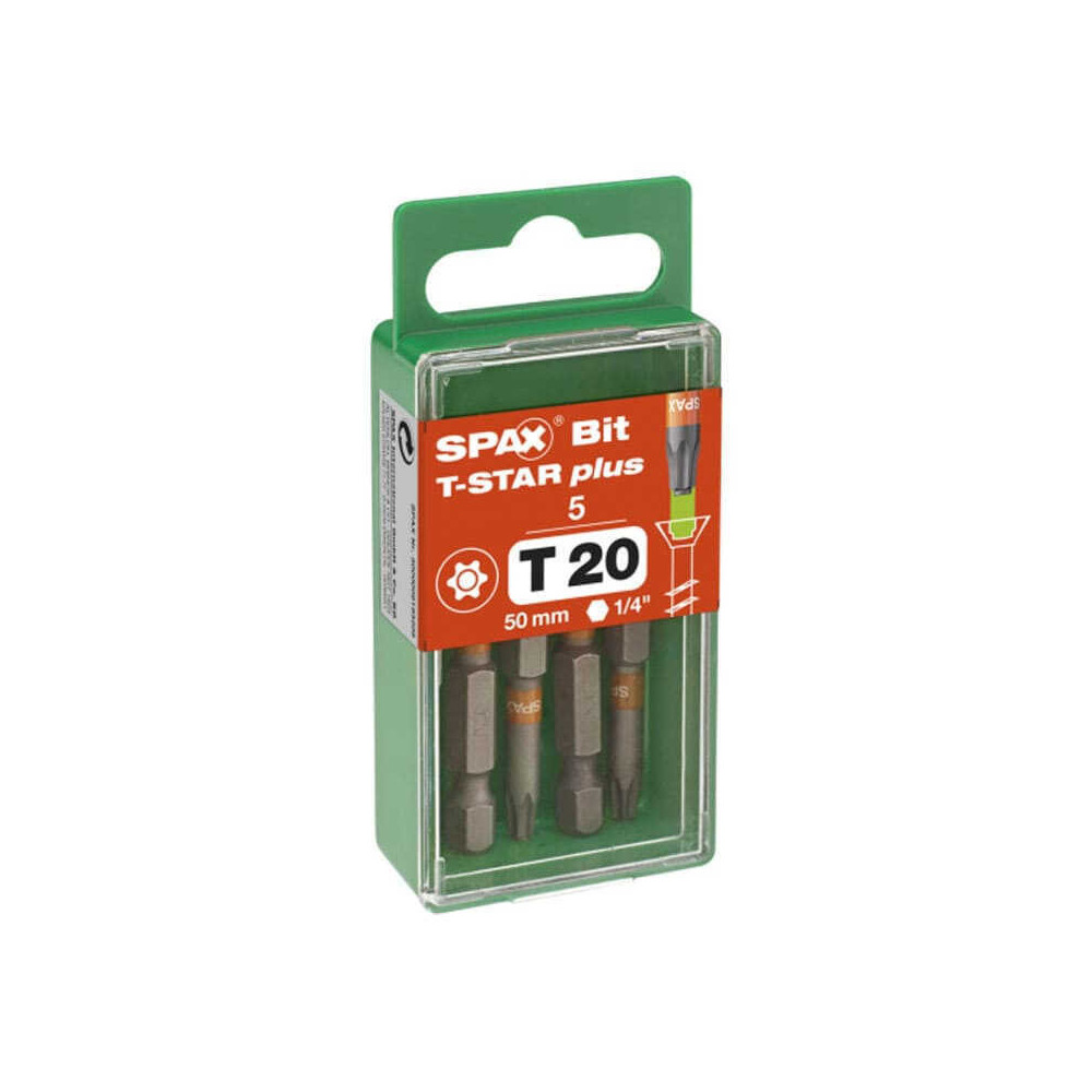 Embouts T-STAR 50 mm T15 à T40 acier inox A2 Spax EMBOUT_50MM