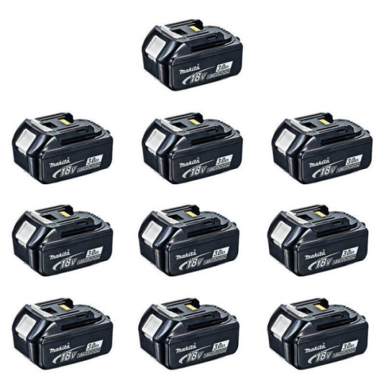 Lot de 10 batteries Makita BL1830BX10 18V 3,0 Ah