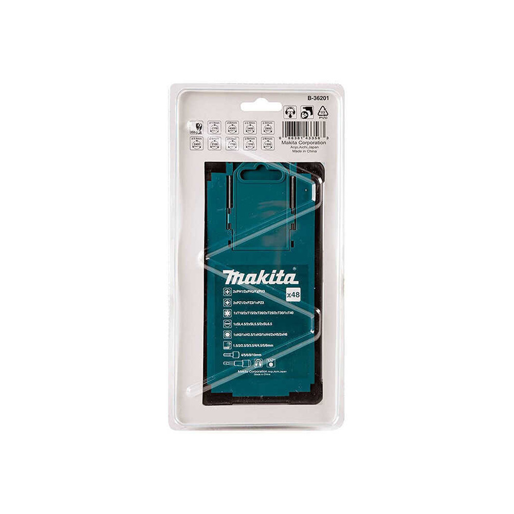Jeu de 48 pièces HSS-G forets et accessoires Makita B-36192