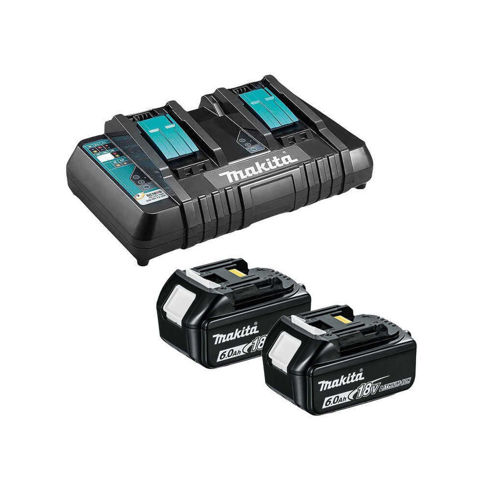 Kit énergie Makita 199484-8 2 x 6,0 Ah + DC18RD