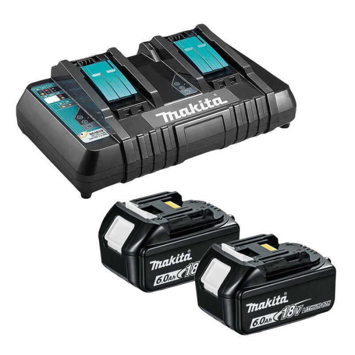 Kit énergie Makita 199484-8 2 x 6,0 Ah + DC18RD