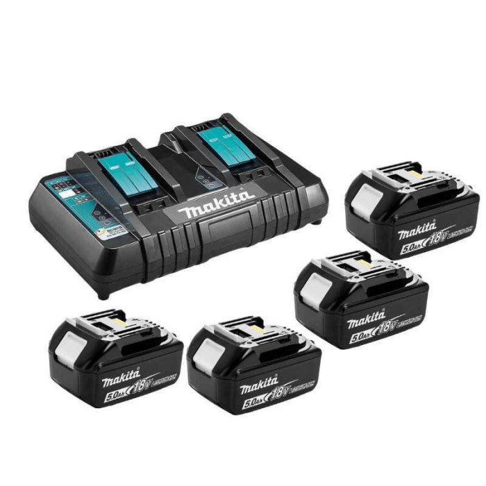 Lot de 4 batteries Makita 199483-0X 18V LXT 5,0 Ah
