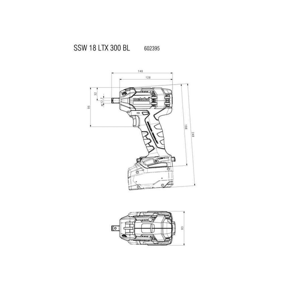 Boulonneuse Metabo SSW 18 LTX 300 BL nue