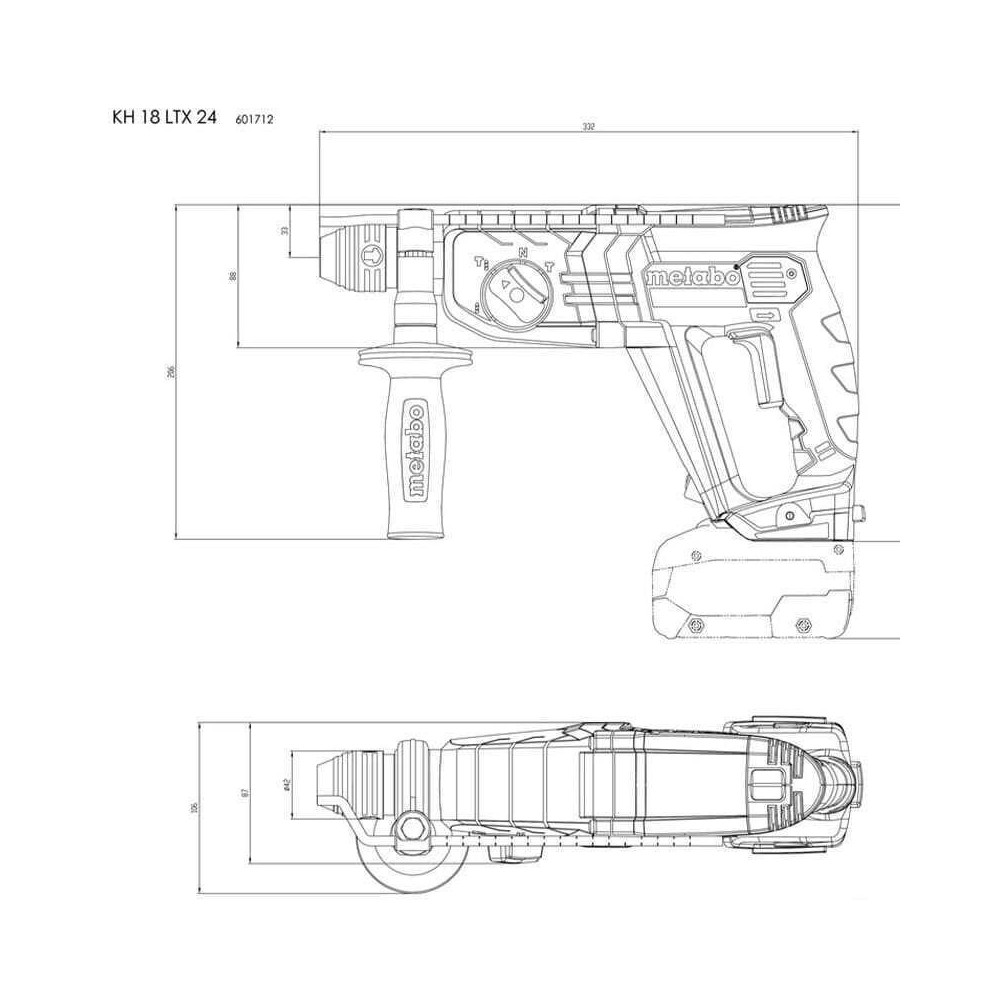 Marteau combiné Metabo KH 18 LTX 24 601712840