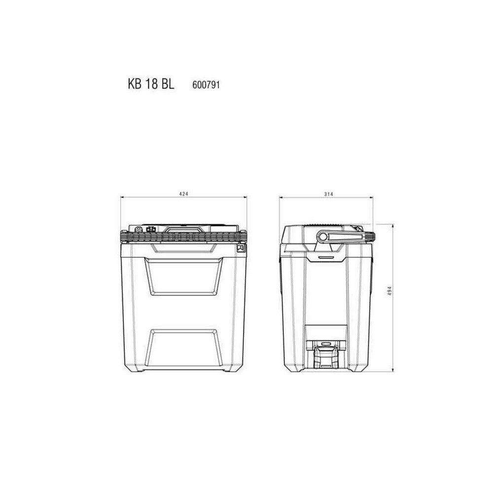Glacière électrique 24 L KB 18 sans fil Metabo 600791850 - 18V