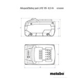 Batterie Metabo LiHD 18 V 8,0 Ah 625369000