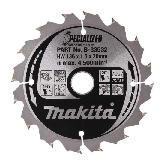 Lames carbure "Specialized" bois Makita B-33532