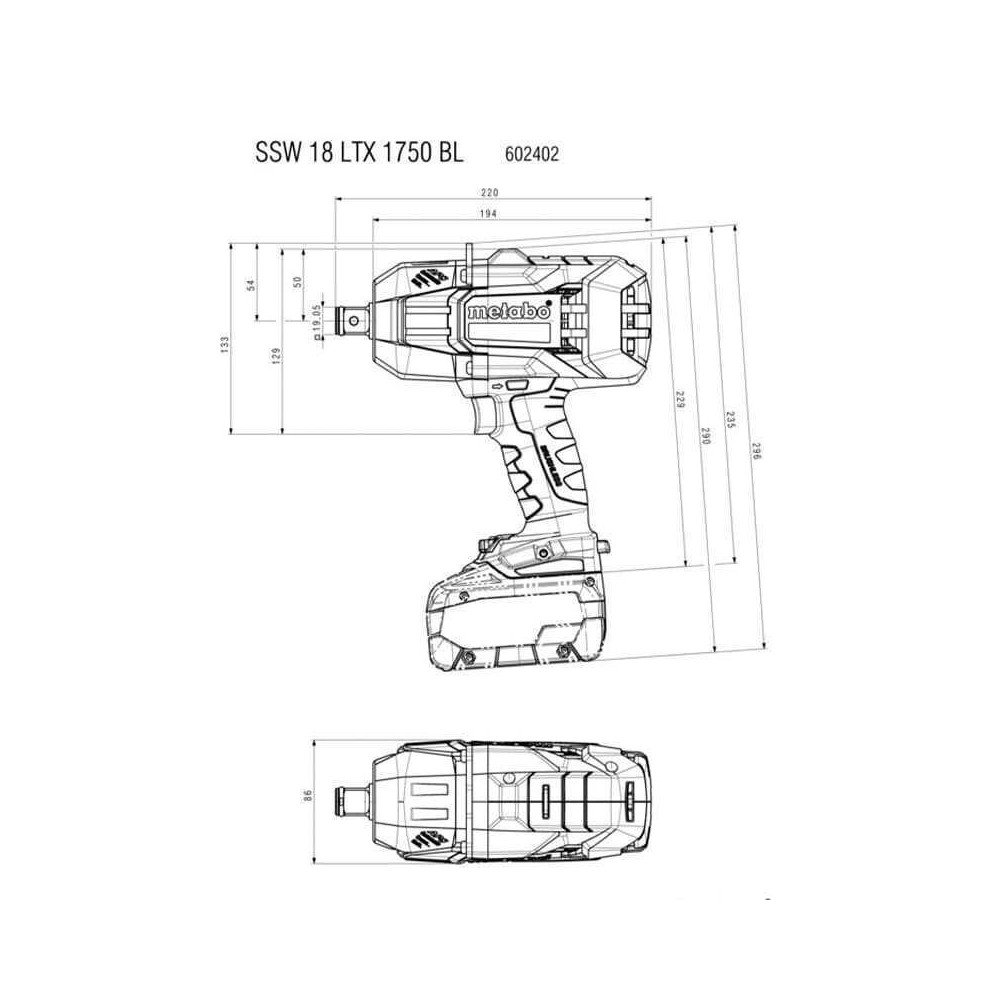 Boulonneuse Metabo SSW 18 LTX 1750 BL 5,5 Ah