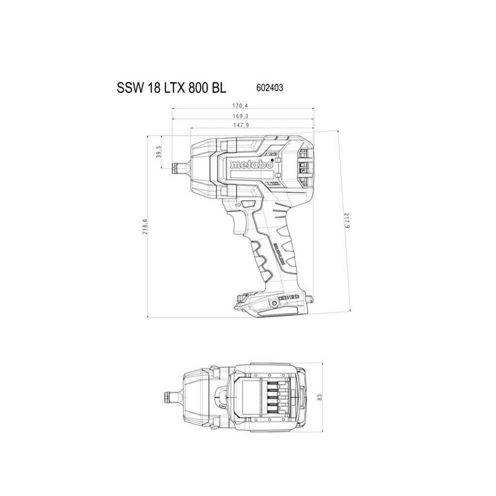 Boulonneuse Metabo SSW 18 LTX 800 BL 2x5,5 Ah HT