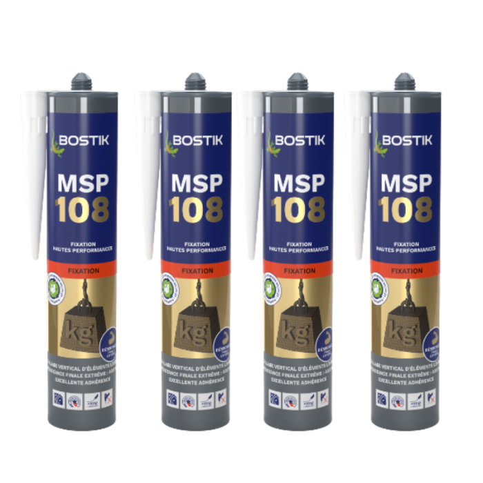 Mastic colle MS polymère Bostik MSP108x4 lot de 4