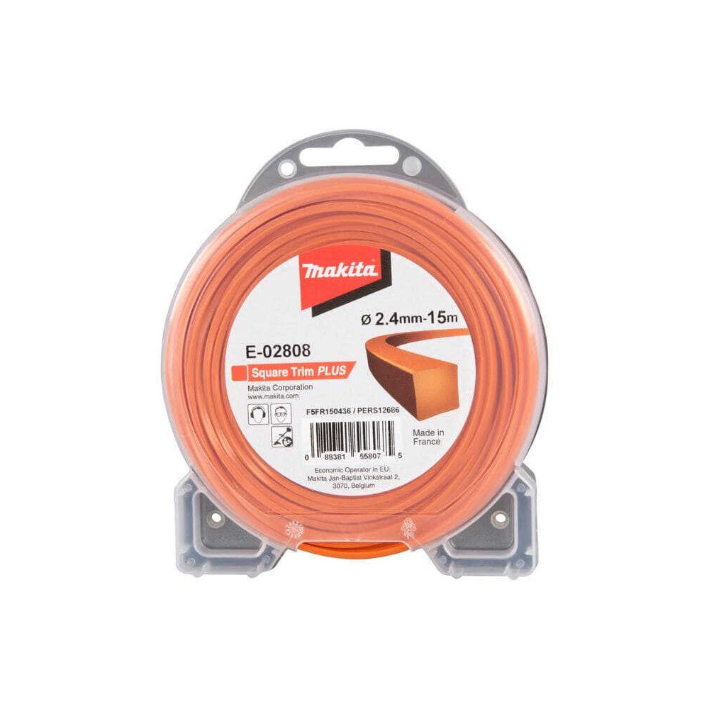 Fil nylon carré 2,4 mm x 15 m Makita E-02808