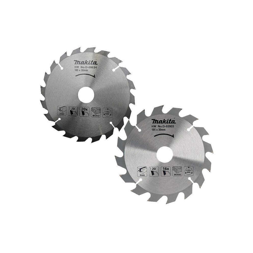 Lot de 2 lames carbure bois standard Makita D-20052