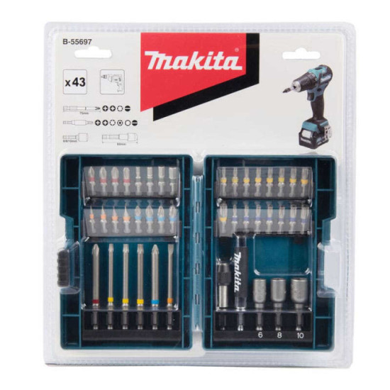 Coffret 43 accessoires vissage Makita B-55697 HT