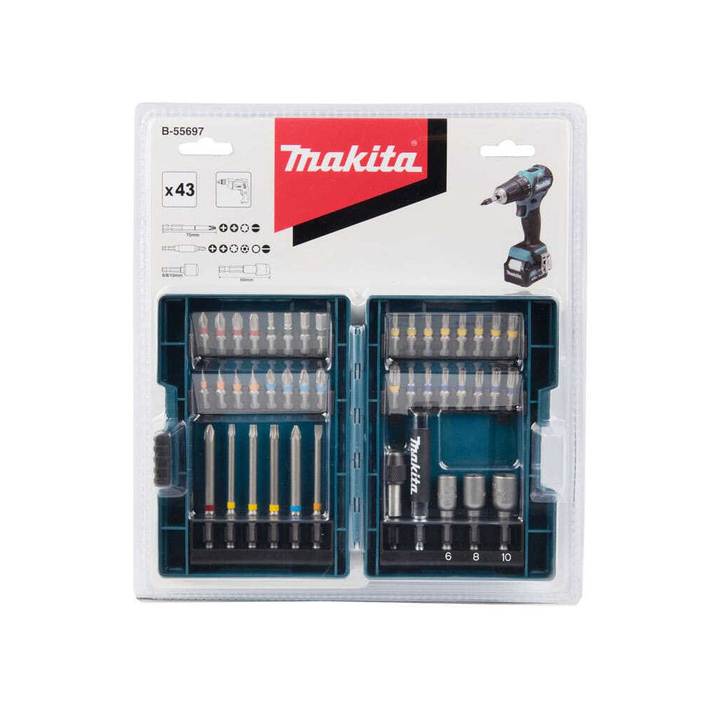 Coffret 43 accessoires vissage Makita B-55697 HT
