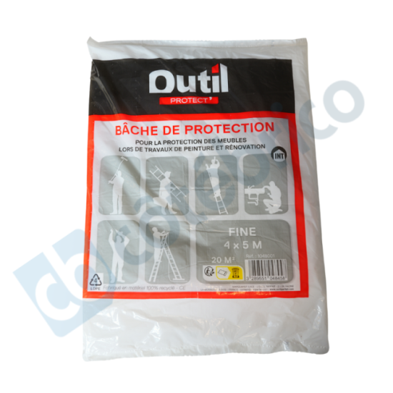 Bâche de protection fine Outil Parfait 1048001 4 x 5 m