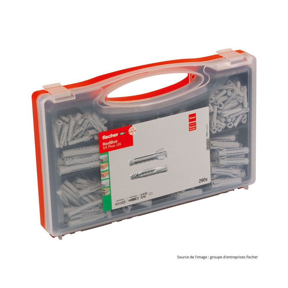 Coffret chevilles Red-Box SX Plus 290 pièces Fischer 40991