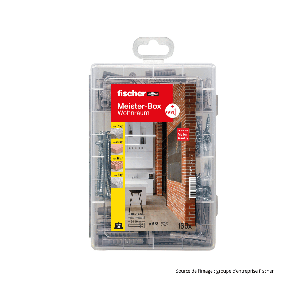 Coffret vis et chevilles SX Plus 160 pièces Fischer 513777