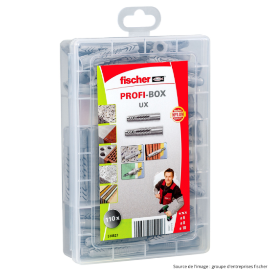 Coffret chevilles UX Profi-Box 110 pièces Fischer 518527