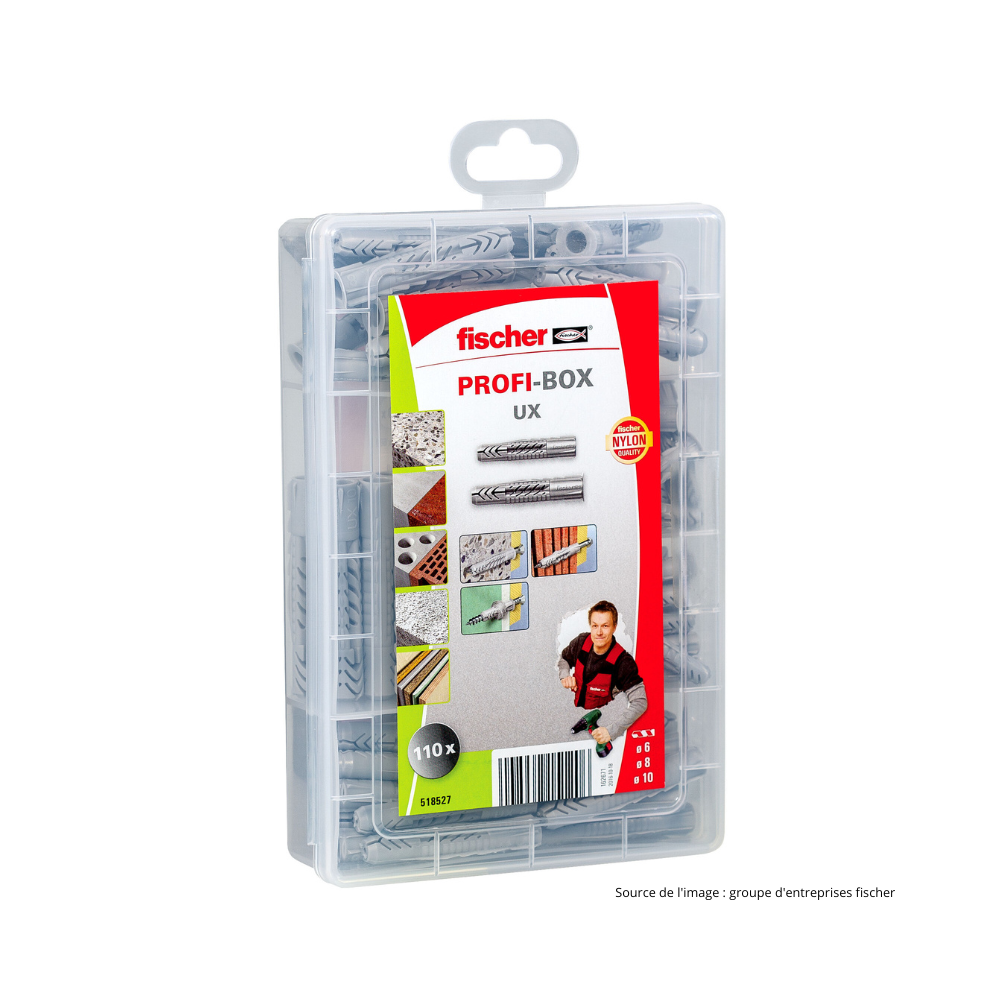 Coffret chevilles UX Profi-Box 110 pièces Fischer 518527