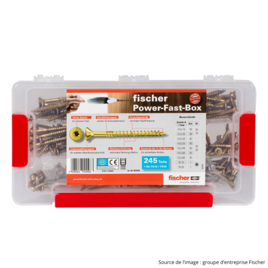 Coffret de vis PowerFast 245 pièces Fischer 667005