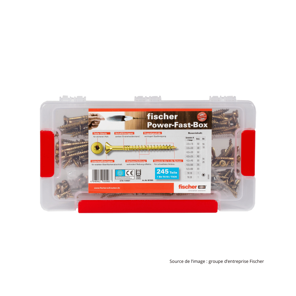 Coffret de vis PowerFast 245 pièces Fischer 667005