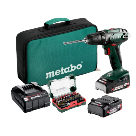 Perceuse visseuse Metabo BS 18 Set 48 Nm 2x2,0 Ah