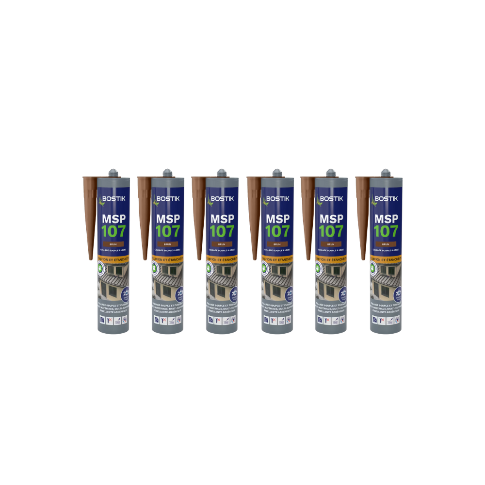 Mastic MS polymère Bostik MSP107-BRUNx6 lot de 6