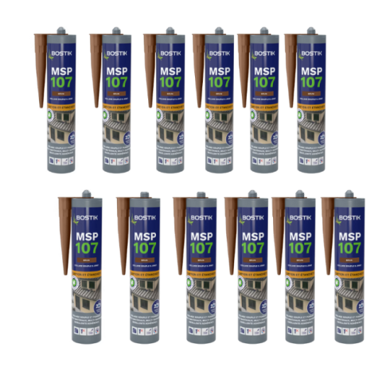 Mastic MS polymère Bostik MSP107-BRUNx12 lot de 12