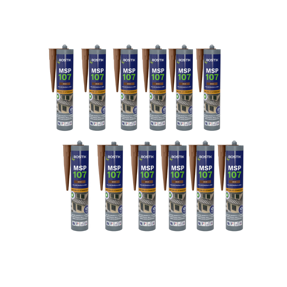 Mastic MS polymère Bostik MSP107-BRUNx12 lot de 12