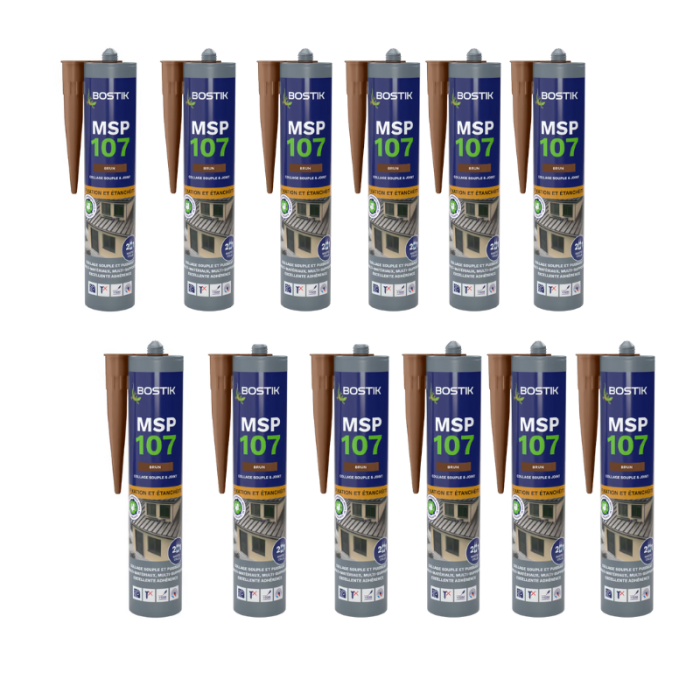 Mastic MS polymère Bostik MSP107-BRUNx12 lot de 12