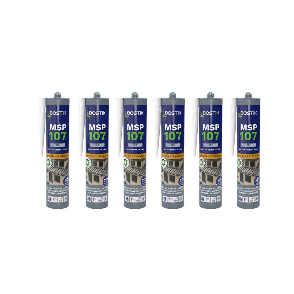 Mastic MS polymère Bostik MSP107-GRISx6 lot de 6