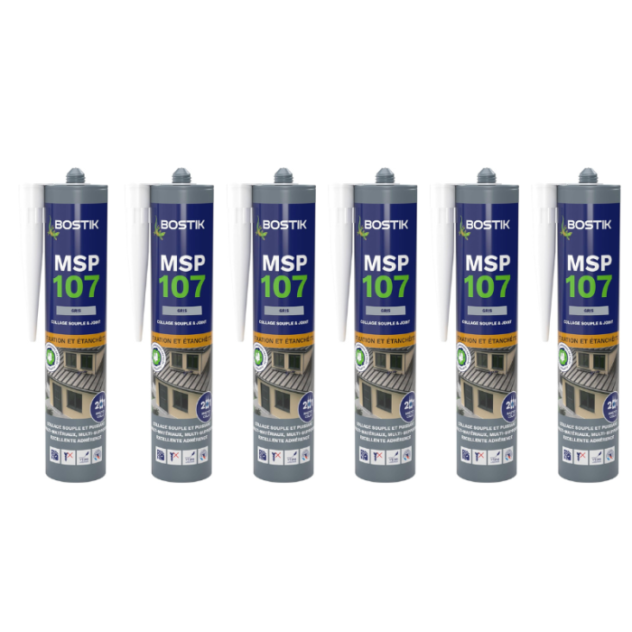 Mastic MS polymère Bostik MSP107-GRISx6 lot de 6