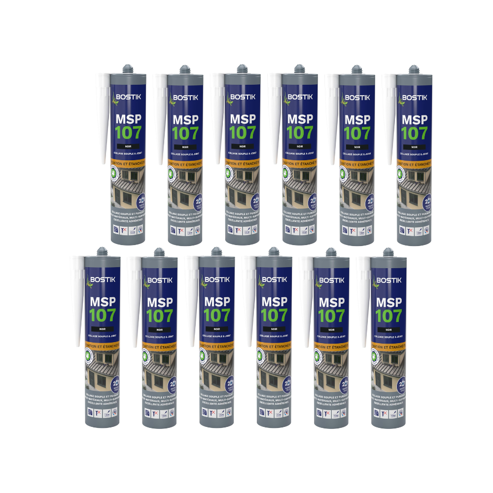 Mastic MS polymère Bostik MSP107-NOIRx12 lot de 12