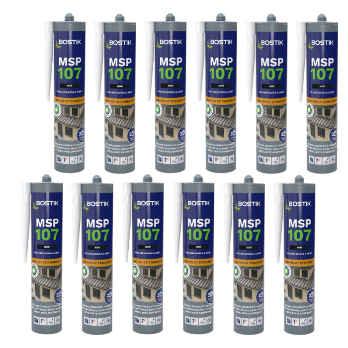 Mastic MS polymère Bostik MSP107-NOIRx12 lot de 12