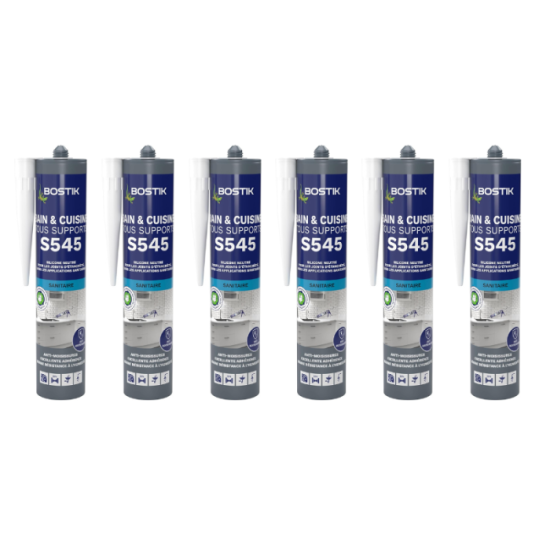 Silicone sanitaire blanc Bostik S545-BLANCx6 lot de 6