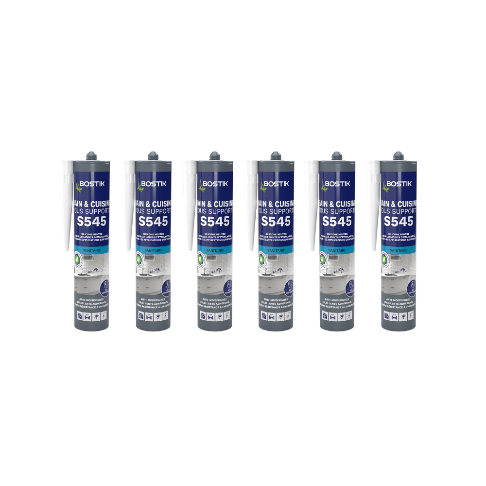 Silicone sanitaire blanc Bostik S545-BLANCx6 lot de 6