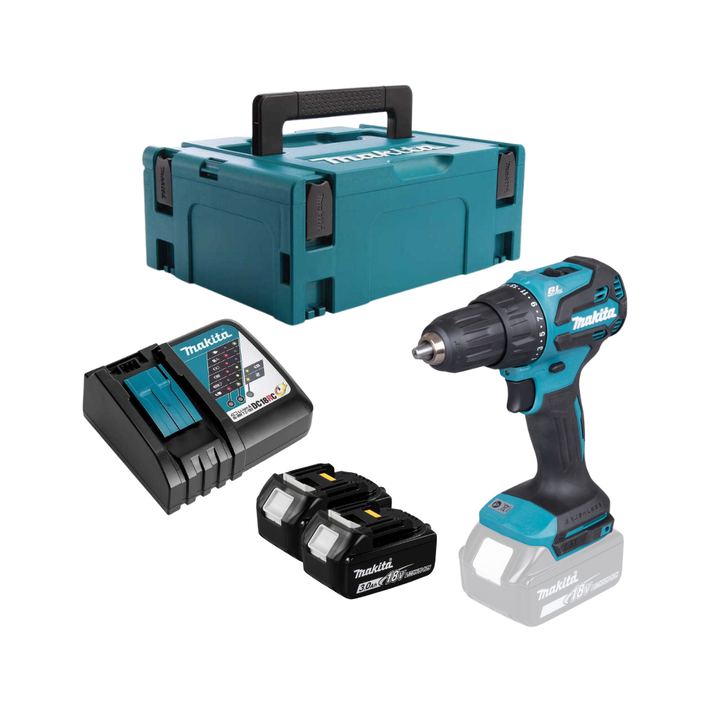 Perceuse à percussion Makita DHP490RFJ 2x3,0 Ah