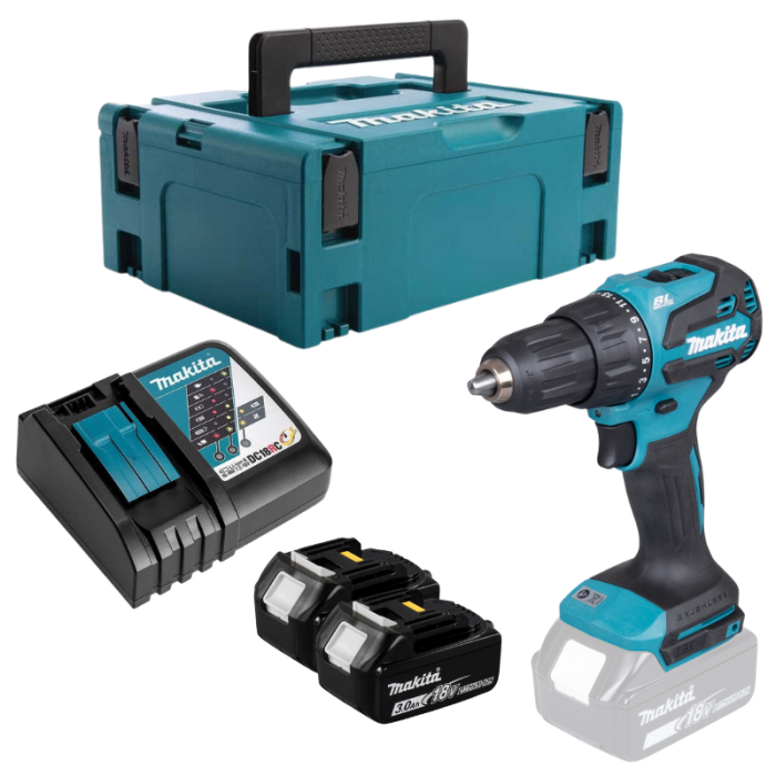 Perceuse à percussion Makita DHP490RFJ 2x3,0 Ah